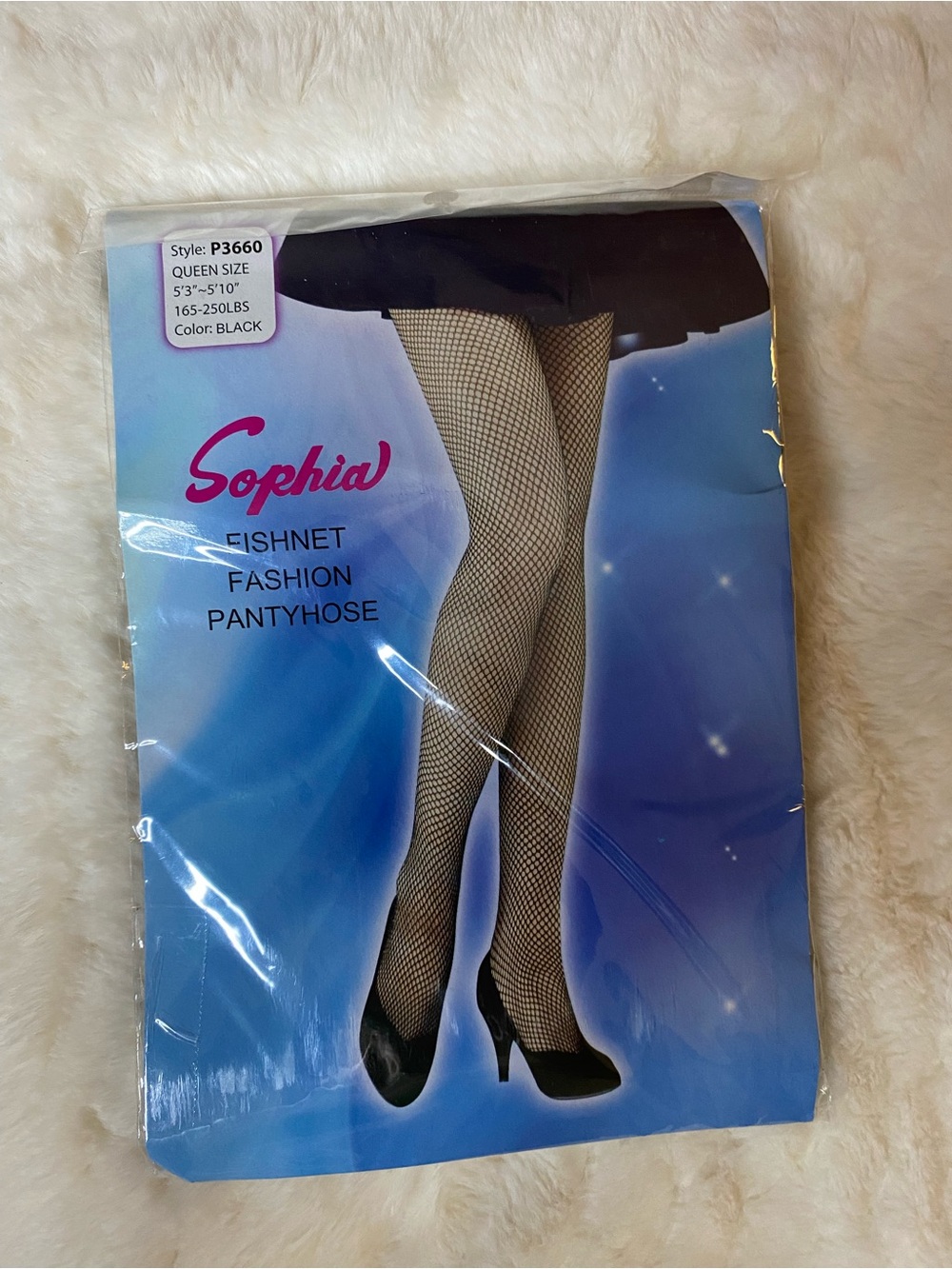 Black Fishnet Fashion Pantyhose - Queen Size